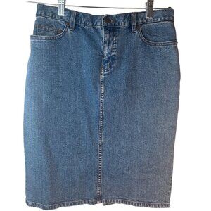 Ralph Lauren Denim Pencil Skirt Size 6 Blue Jean 98% Cotton 2% Elastane